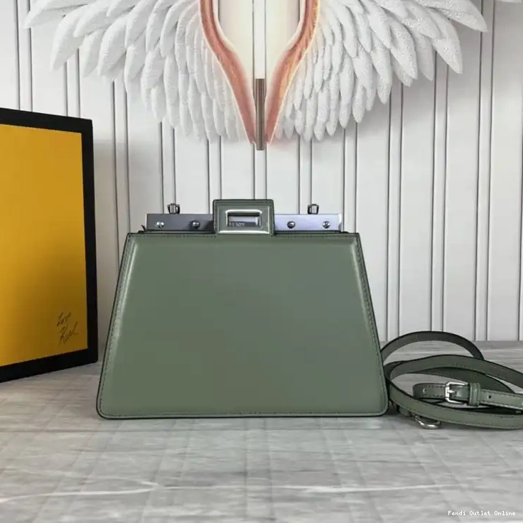 Affordable Cut In Calf Bag Mini Leather Fendi Green Peekaboo 0626